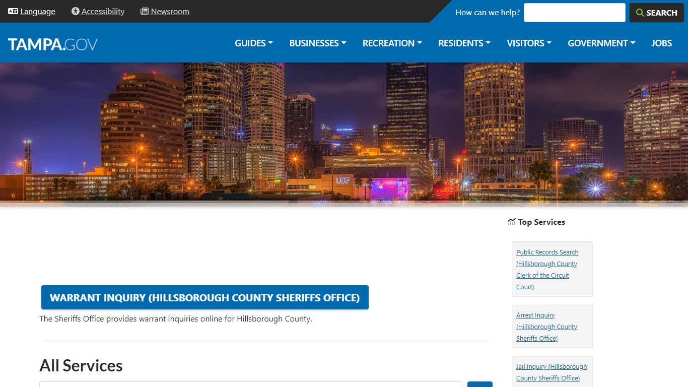 Warrant Inquiry (Hillsborough County Sheriffs Office)